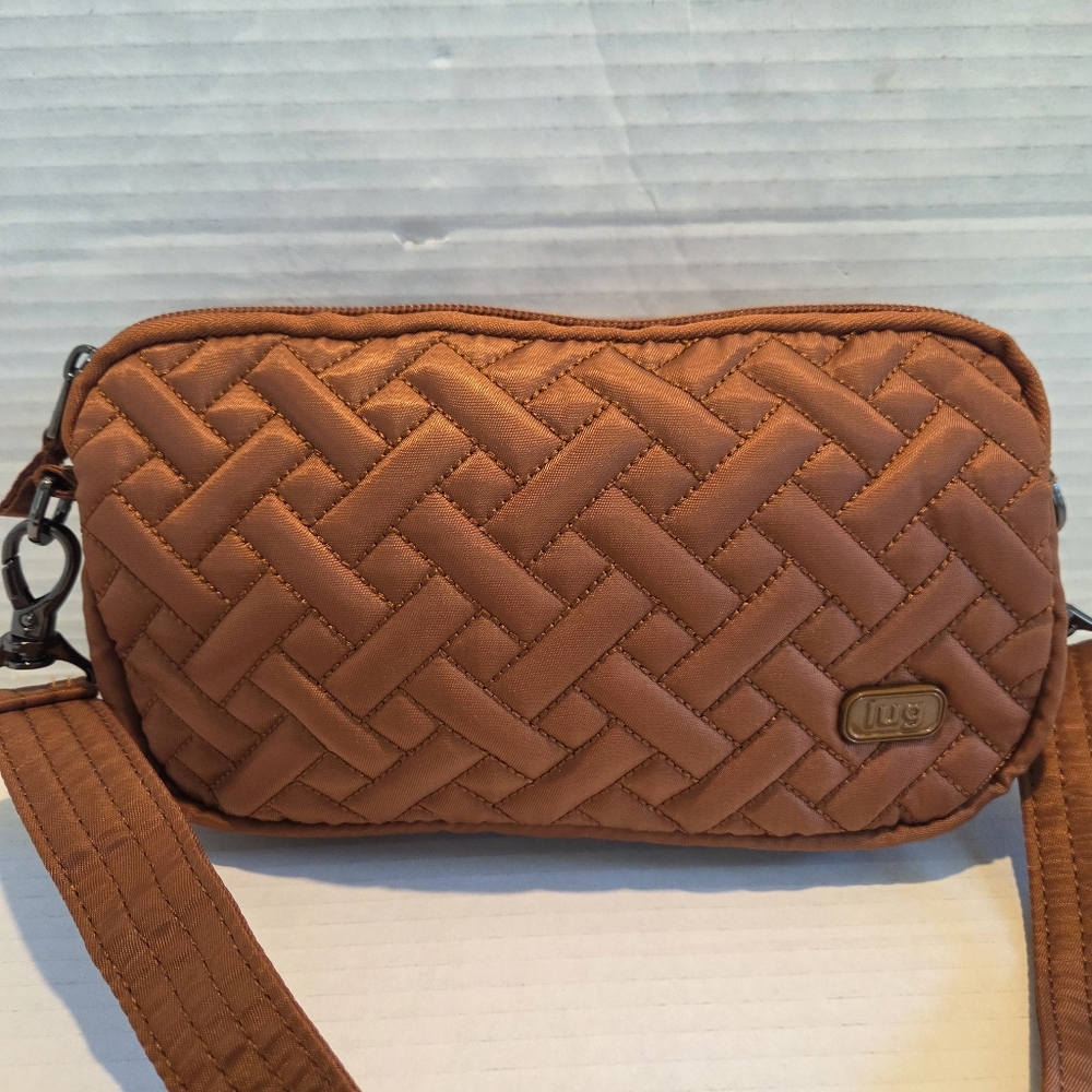 New Lug Coupe XL Convertible Crossbody Bag Belt brown Handbag QVC Crossbody